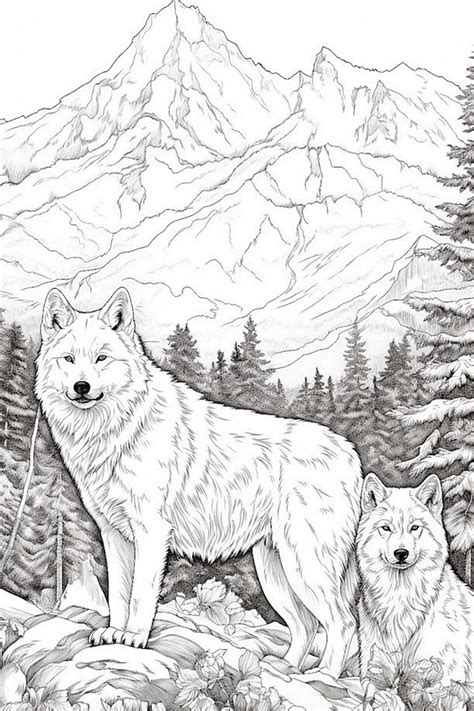 WOLVES A Wolves Coloring Book Doc