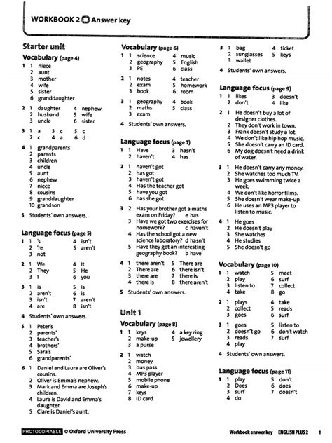 WORKBOOK 2 ANSWER KEY Ebook Doc