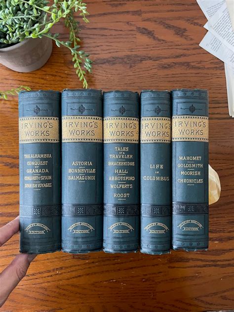 WORKS OF WASHINGTON IRVING 5 VOLUMES 1883 CAXTON EDITION Doc