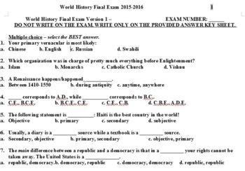 WORLD HISTORY FINAL EXAM WITH ANSWER KEY Ebook Reader