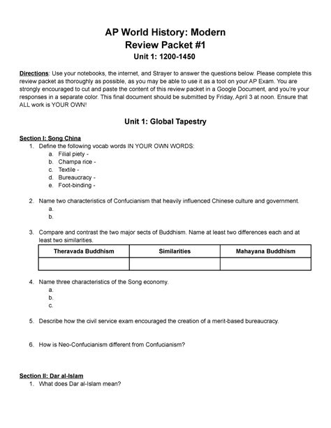 WORLD HISTORY REVIEW PACKET ANSWERS Ebook Epub