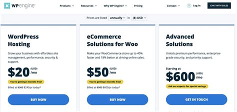 WP Engine pricing comparison for US businesses