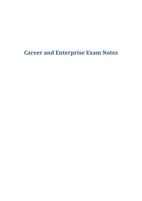 Wace Past Exams Solutions Career And Enterprise Doc