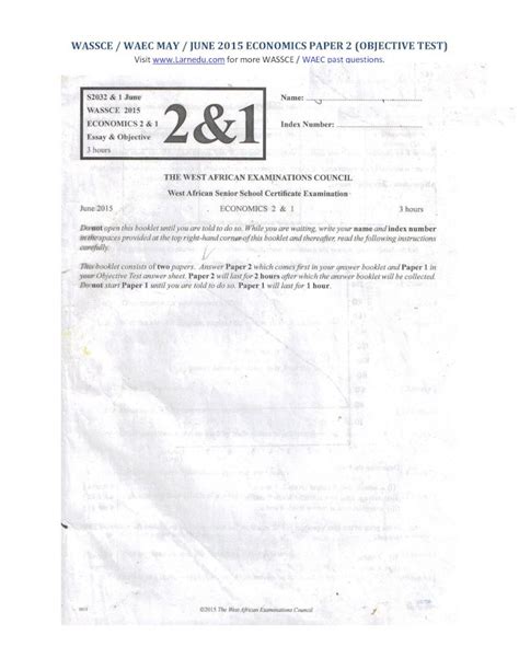 Waec 2014 2015 Economics Objective And Essay Answers Reader