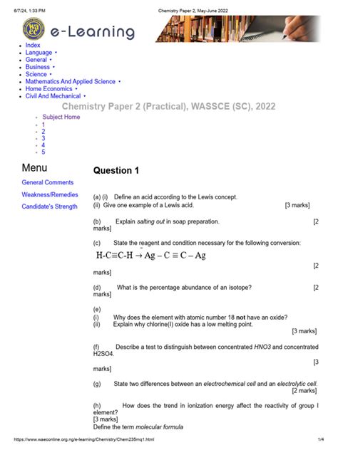 Waec Answer On Chemistry Paper 2 Epub