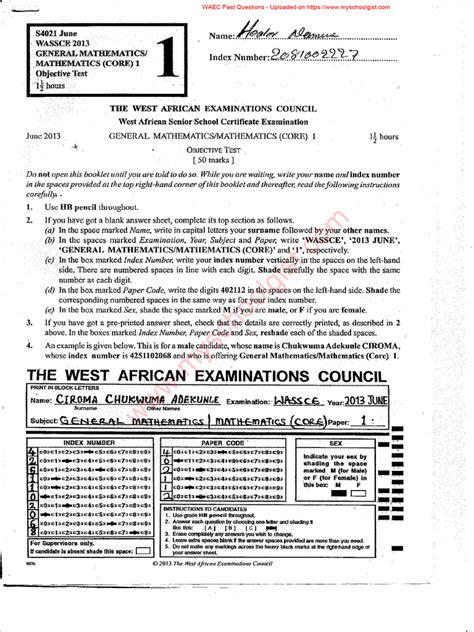 Waec Answers For Mathematics 2013 Epub