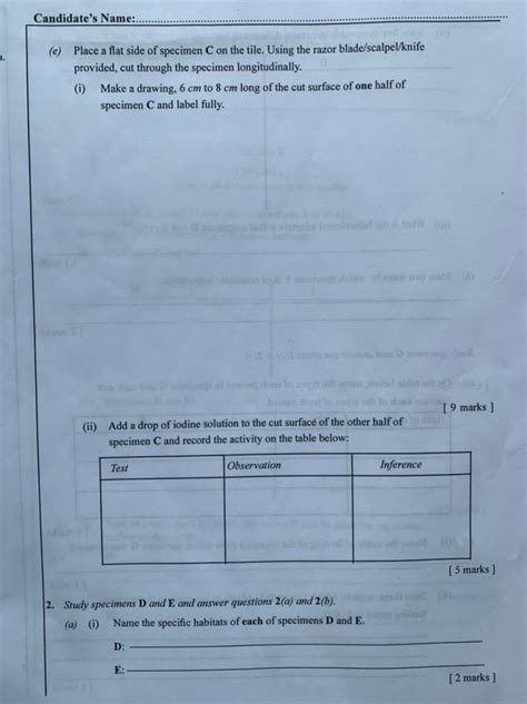 Waec Biology Practical Answers Doc