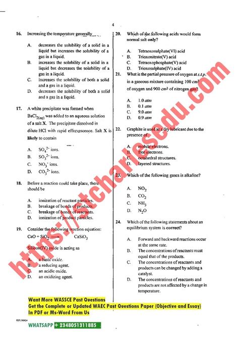 Waec Chemistry Past Questions And Answers Reader