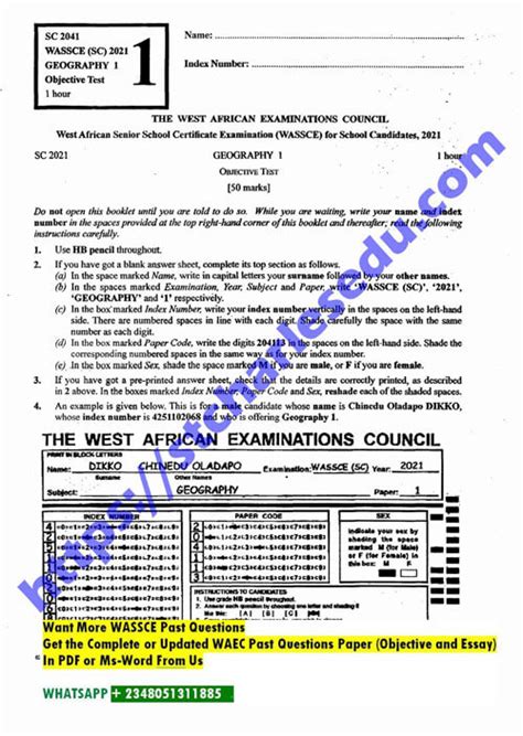 Waec Past Question And Answer For Geo Doc