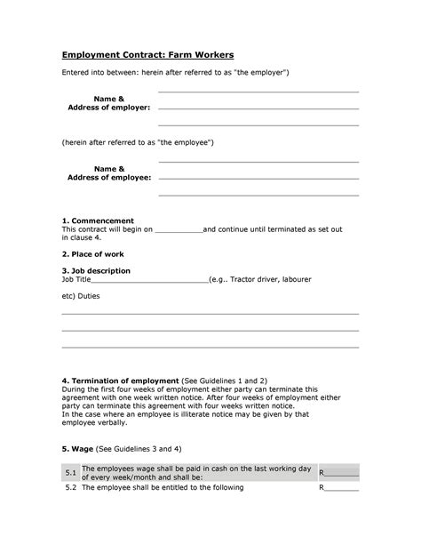 Wage Contract Template