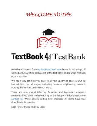 Wagner Test Bank And Manual Solution Textbooks Dont PDF