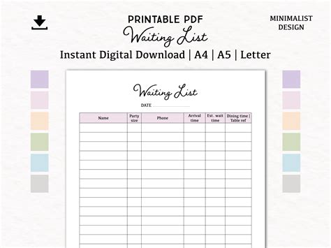 Waiting List Template