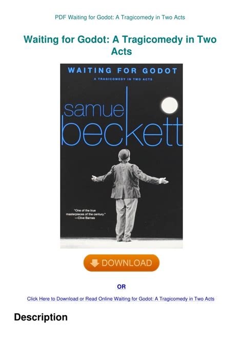 Waiting for Godot A Tragicomedy in Two Acts Epub