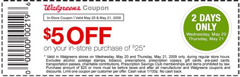 Walgreens 5 Off 20 Coupon Printable