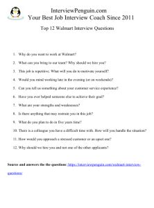 Walmart Interview Questions And Answers Doc