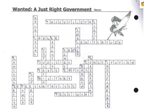 Wanted A Just Right Government Crossword Puzzle Answers Doc