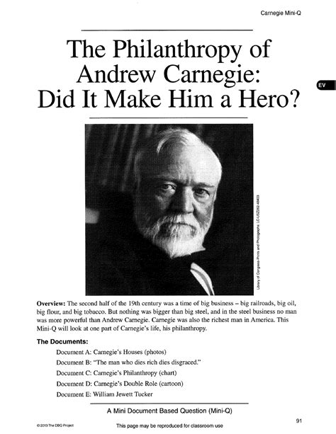 Was Andrew Carnegie A Hero Dbq Answers Doc