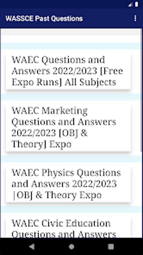 Wassce Past Questions And Answers Epub