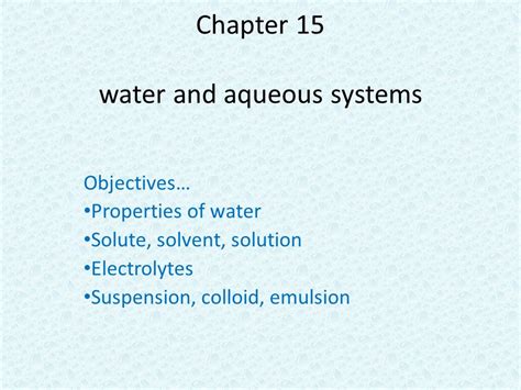 Water And Aqueous Systems Answers Kindle Editon