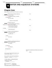 Water And Aqueous Systems Test Answers Reader