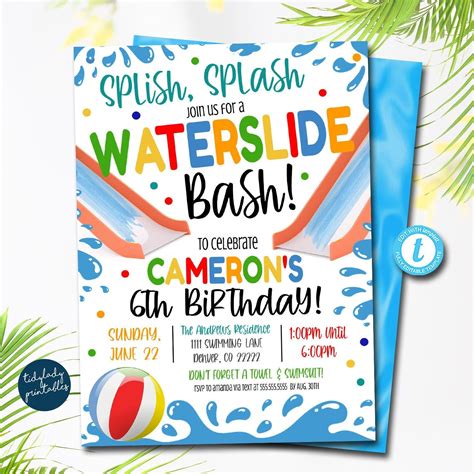 Water Park Invitation Template Free