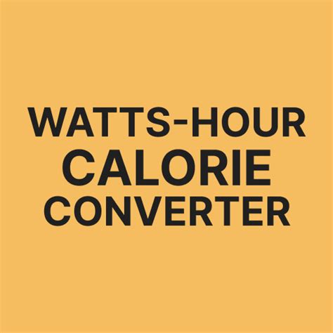 Watts and Calories: A Closer Look