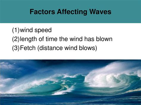 Wave Generating Factors: