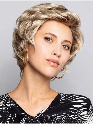 Wavy Blonde 8" Boycuts: Monofilament Short Wig VS 2025