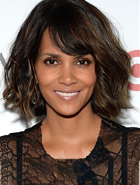 Wavy Brown Lace Front Chin Length Bobs Halle Berry Wigs