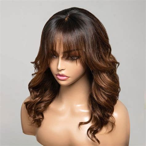 Wavy Brown Layered 16" Wigs Lace Front