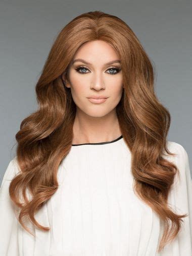 Wavy Brown Without Bangs Hand Made Human Hair Wig