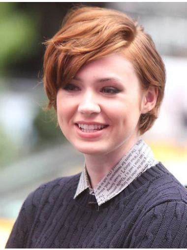 Wavy Copper Lace Front 8" Boycuts Modern Karen Gillan Wigs