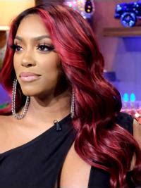 Wavy Long Red Synthetic Porsha Williams Wigs