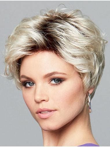 Wavy Monofilament Ombre/2 tone Synthetic Boycuts Trendy Short Wigs