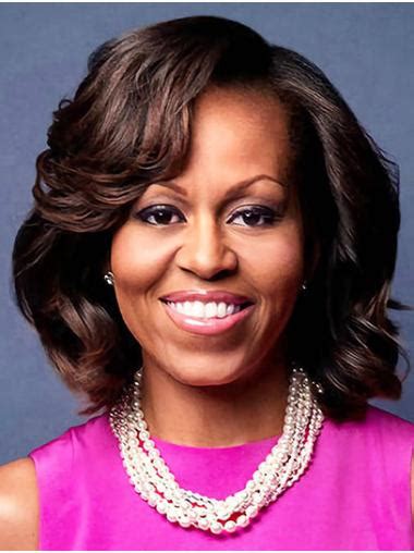 Wavy Ombre/2 Tone Capless Chin Length Bobs Michelle Obama Wigs