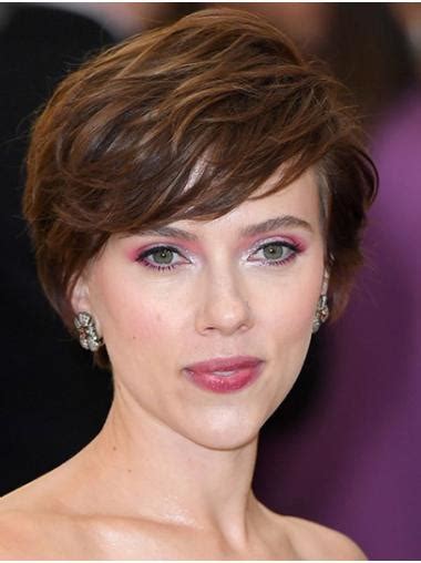 Wavy Short Brown Synthetic Scarlett Johansson Wigs: 50/500