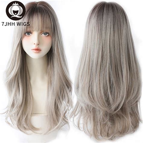 Wavy With Bangs: 16" Grey Wigs Long for 2025!