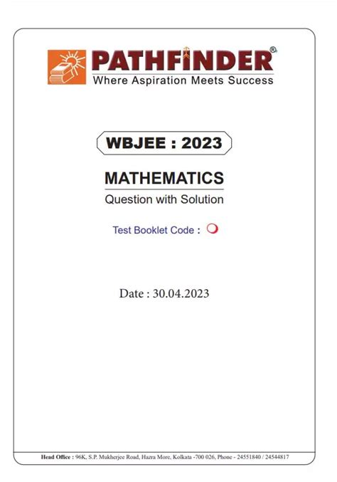 Wbjee Answer Sheet 2013 Pathfinder PDF