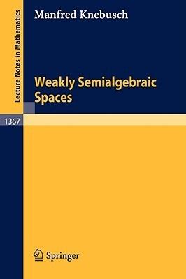 Weakly Semialgebraic Spaces 1st Edition PDF
