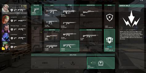 Weapon selection: