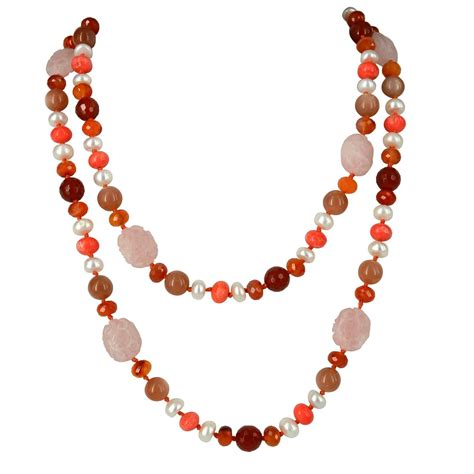 Wear pink carnelian jewelry: