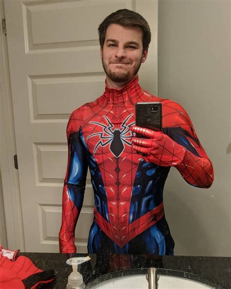 Wearing Spiderman Suit