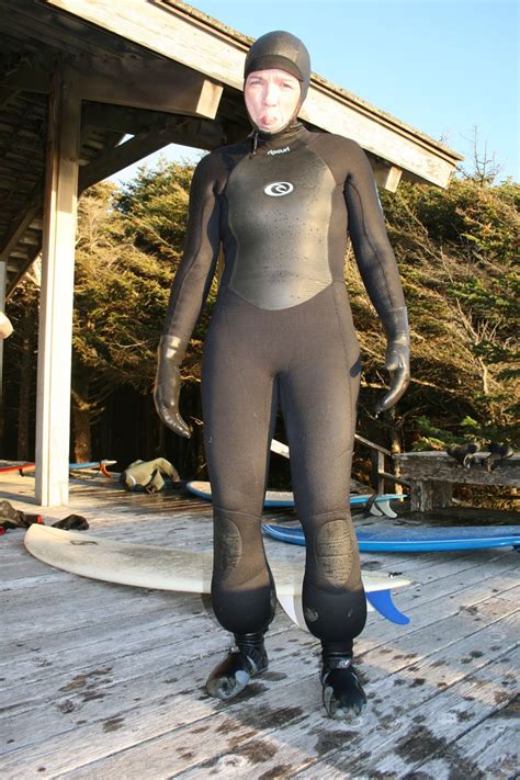 Wearing a wetsuit that is too loose.