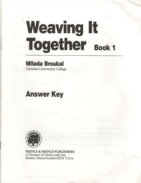 Weaving It Together 1 Answer Key Epub