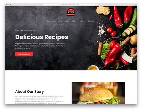 Web Design Templates Restaurants