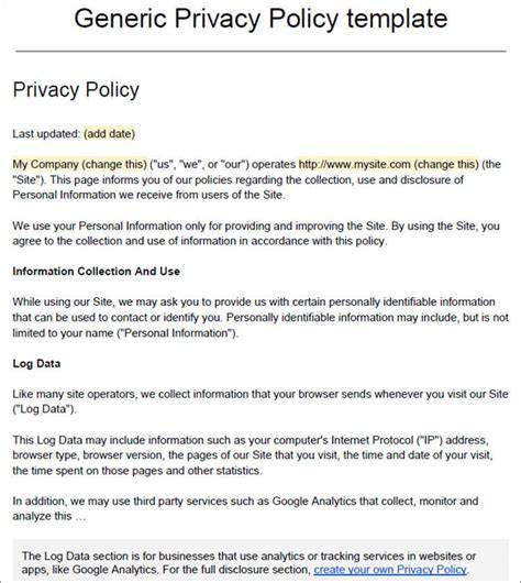 Website Privacy Policy Template California