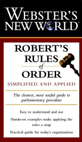 Webster s New World Robert s Rules of Order Simplified and Applied Third Edition Epub