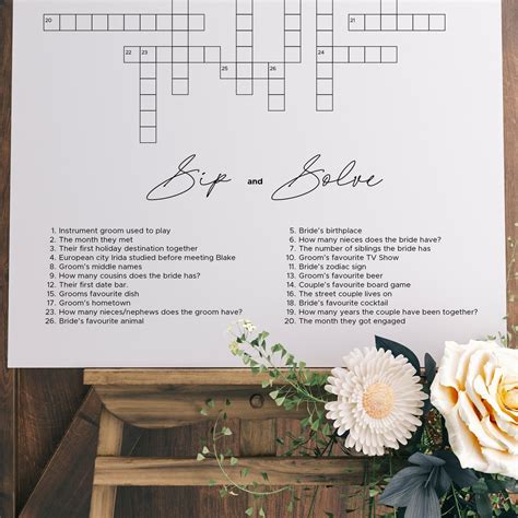 Wedding Crossword Template