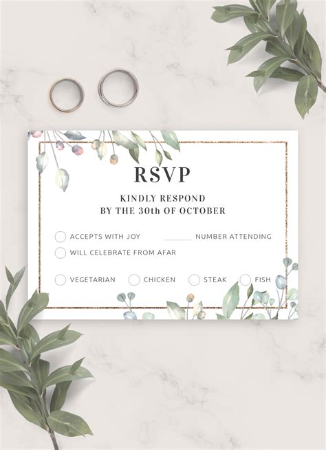 Wedding Invitations With Rsvp Template