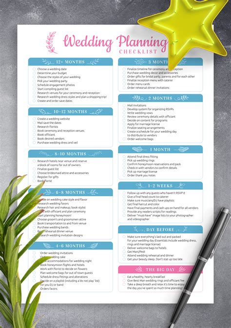 Wedding Planner Printable Free